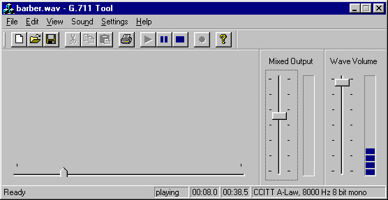 G711 Tool playing a ducument with Samuel Barber's music