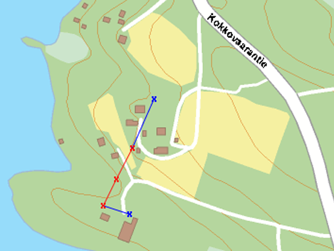 Periaatepiirustus kohteena olevista pylväistä