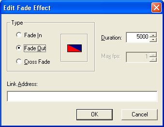 Dialog for editing of fade effects