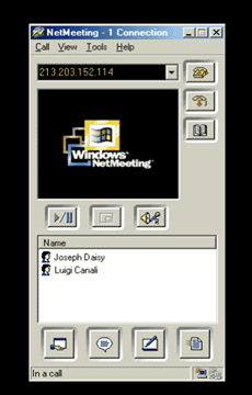 NetMeeting-sovelluksen kättöliittymä