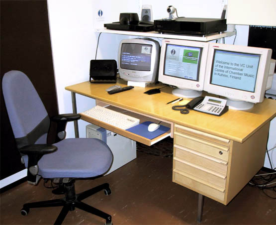Videoconference desk at Virtuosi
